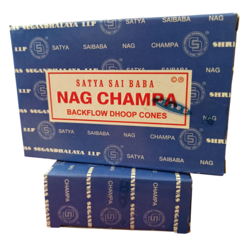 Благовония-конусы Sai Baba NAG CHAMPA Backflow Dhoop Cones 10 шт., SATYA